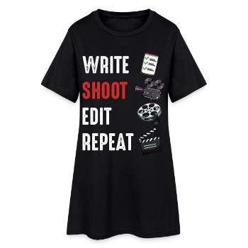 Write Turn Cut Repeat - Women’s T-Shirt Dress - black - Front