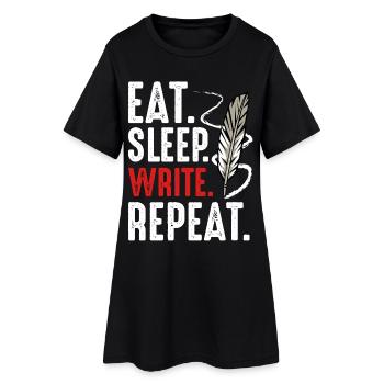 Eat Sleep Write Repeat Writing Motivation - Women’s T-Shirt Dress - black - Front