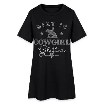 Dirt is Cowgirlglitter - White Edition - Frauen T-Shirt-Kleid - Schwarz - Vorne