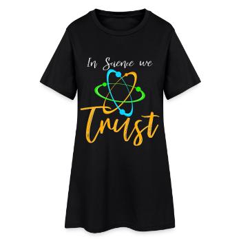 En science en laquelle nous avons confiance – Conception atomique - Robe T-shirt Femme - noir - Devant
