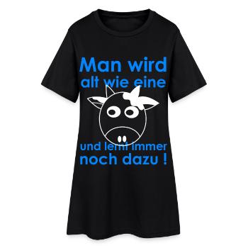 Alt werden und dazu lernen Kuhhumor - Frauen T-Shirt-Kleid - Schwarz - Vorne