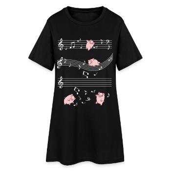 Cochons musicaux sur bâtons - Robe T-shirt Femme - noir - Devant