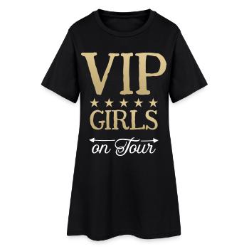 VIP Girls on Tour Amies Filles Fête Vacances - Robe T-shirt Femme - noir - Devant