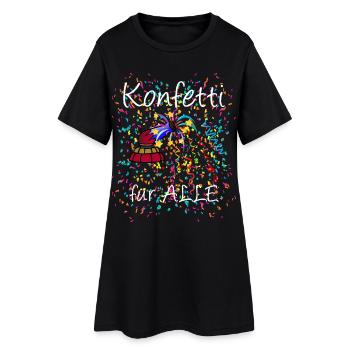 Konfetti für alle - Fasching, Kölle alaaf - Frauen T-Shirt-Kleid - Schwarz - Vorne