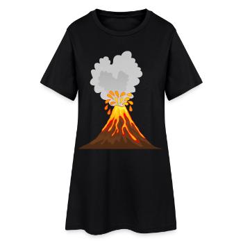 Volcano, lava, ash, magma, geologist, vulcano - Women’s T-Shirt Dress - black - Front