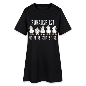 Zuhause ist wo meine Schafe sind Spruch - Frauen T-Shirt-Kleid - Schwarz - Vorne