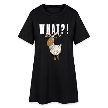 What?! Funny goat - Women’s T-Shirt Dress - black - Front