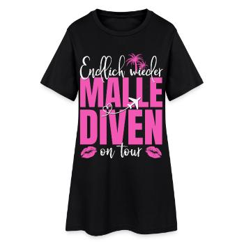 Mallorca Spruch Endlich Wieder Malle Diven On Tour - Frauen T-Shirt-Kleid - Schwarz - Vorne