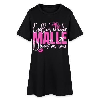 Mallorca Spruch Endlich Wieder Malle Diven On Tour - Frauen T-Shirt-Kleid - Schwarz - Vorne