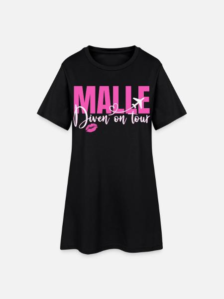 Mallorca Sprüche Malle Diven On Tour Urlaub Party - Frauen T-Shirt-Kleid - Schwarz