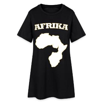 Afrika Silhouette mit Goldrand Afrika Africa  - Frauen T-Shirt-Kleid - Schwarz - Vorne