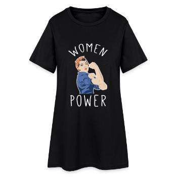 Le pouvoir féminin à la manière de Rosie Riveter - Robe T-shirt Femme - noir - Devant