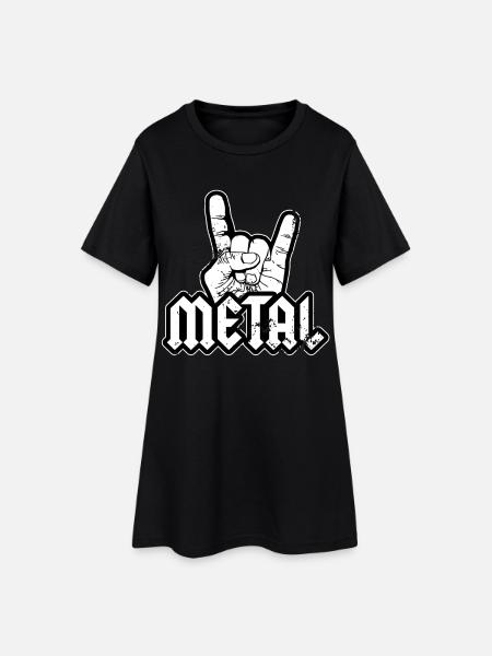 Metal Metalhead French Fork Festival Concert Band - Women’s T-Shirt Dress - black