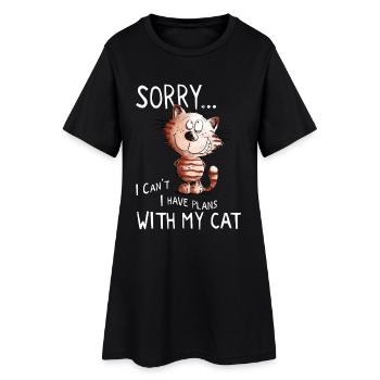 Désolé chat i chat motif dictons comiques - Robe T-shirt Femme - noir - Devant