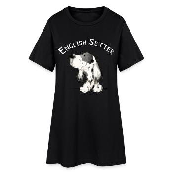 Cadeau de bande dessinée de chien heureux Setter anglais I - Robe T-shirt Femme - noir - Devant