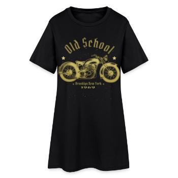 Vieux motard de la vieille école 1969 - Robe T-shirt Femme - noir - Devant