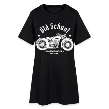 Biker - Frauen T-Shirt-Kleid - Schwarz - Vorne