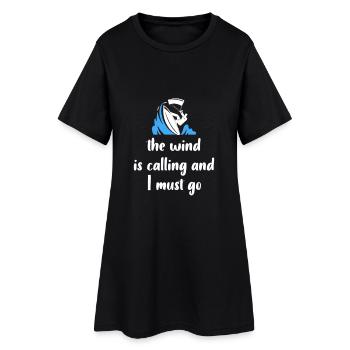 Le vent s’appelle, et je dois y aller - Kitesurfing - Robe T-shirt Femme - noir - Devant