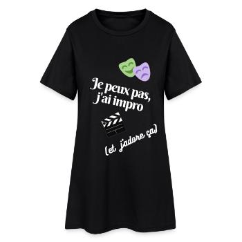 Théâtre d'improvisation, j'adore! - Robe T-shirt Femme - noir - Devant