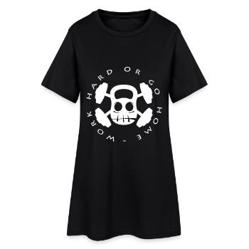 Dumbbell Skull Strength Motif - Women’s T-Shirt Dress - black - Front