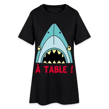 Requin qui a faim ! - Robe T-shirt Femme - noir - Devant
