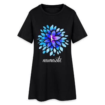 Yoga Namaste Lotus Bouddha Yin Yang om medit - Robe T-shirt Femme - noir - Devant