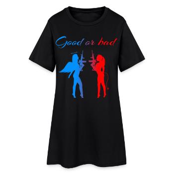 ange Démon - Robe T-shirt Femme - noir - Devant