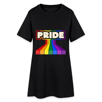 Pride Regenbogen Block-Design - Frauen T-Shirt-Kleid - Schwarz - Vorne