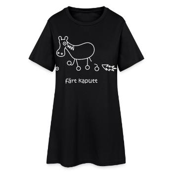 färt kaputt, kaputtes Pferd, lustiges Pferd, krank - Frauen T-Shirt-Kleid - Schwarz - Vorne