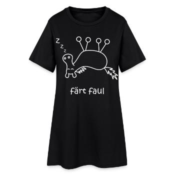 färt faul, faules Pferd, Pferd mit Rädern schläft - Frauen T-Shirt-Kleid - Schwarz - Vorne