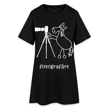fotografärt, färt, Pferd fotografiert, Kamera - Frauen T-Shirt-Kleid - Schwarz - Vorne