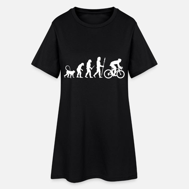 Evolution Radfahrer - Frauen T-Shirt-Kleid - Schwarz