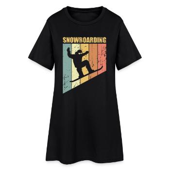 Snowboard Snowboard Snowboard - Robe T-shirt Femme - noir - Devant