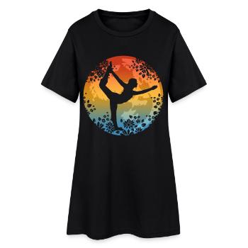 Yoga Pilates - Robe T-shirt Femme - noir - Devant
