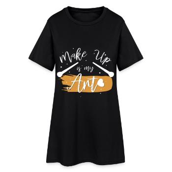 Make Up ist meine Kunst - Frauen T-Shirt-Kleid - Schwarz - Vorne