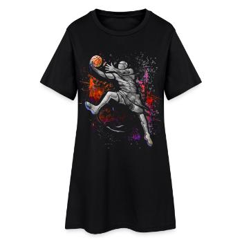 Basketballer - Basketball - BBall - Basket Jordan - Frauen T-Shirt-Kleid - Schwarz - Vorne