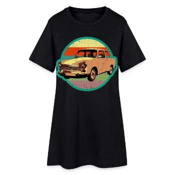Design rétro Trabbi DDR cool en look usé - Robe T-shirt Femme - noir - Devant