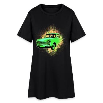 Carton Psychédélique Trabi GDR | Voiture culte - Robe T-shirt Femme - noir - Devant