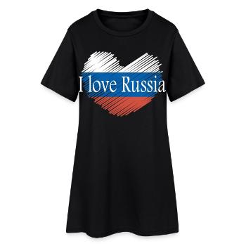 I Love Russia - Frauen T-Shirt-Kleid - Schwarz - Vorne