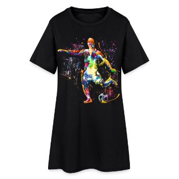 Ich liebe Fussball - Fußballspieler Fußballfans - Frauen T-Shirt-Kleid - Schwarz - Vorne