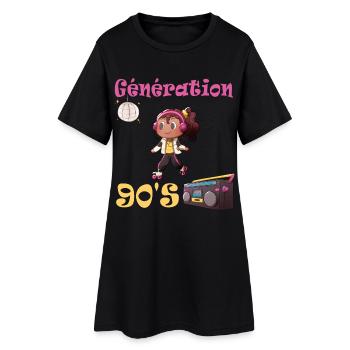 Design Inspired by 90's Dance Music - Women’s T-Shirt Dress - black - Front