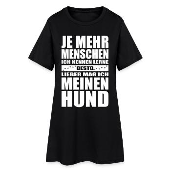Lebensmotto Hundehalter Druck - Frauen T-Shirt-Kleid - Schwarz - Vorne