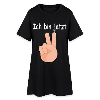 Handzeichen mit humorvollem Ich bin jetzt 2 Jahre  - Frauen T-Shirt-Kleid - Schwarz - Vorne