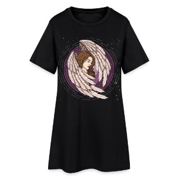 Art de la Femme Ailée Ange Endormie - Robe T-shirt Femme - noir - Devant
