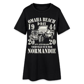 Omaha Beach D-Day 1944-2020 76th Anniversary - Women’s T-Shirt Dress - black - Front