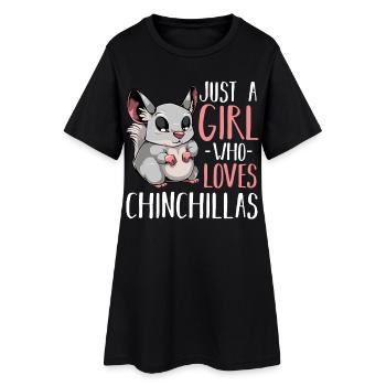 Chinchilla Liebhaberin Shirt - Frauen T-Shirt-Kleid - Schwarz - Vorne
