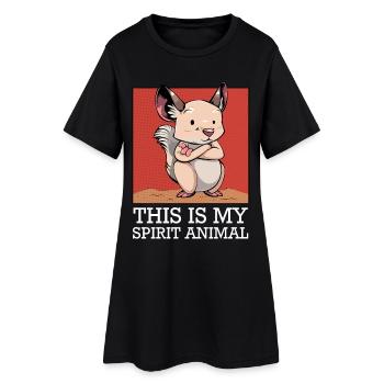 Mein Spirit-Tier: Cartoon Mäuschen - Frauen T-Shirt-Kleid - Schwarz - Vorne