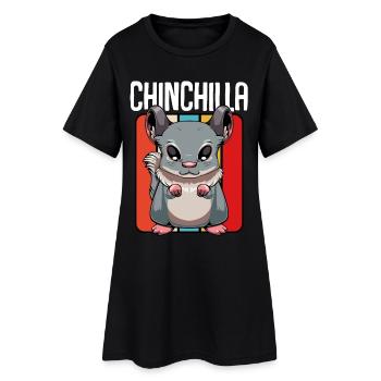 Chinchilla Pop Art Panel - Women’s T-Shirt Dress - black - Front