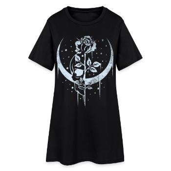 Occult Moon Rose Witchcraft Wicca Totenkopf Gothic - Frauen T-Shirt-Kleid - Schwarz - Vorne