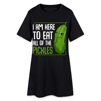 Image du héros concombre qui dit - Robe T-shirt Femme - noir - Devant